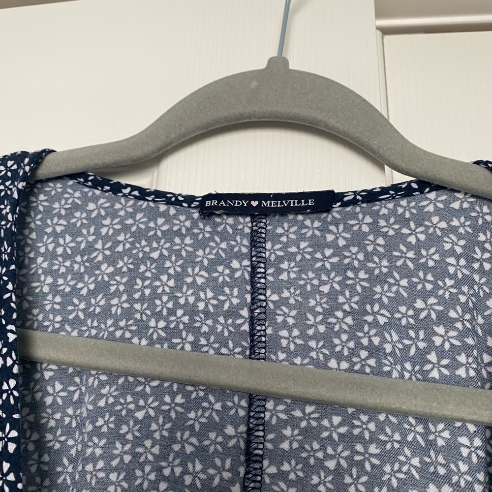 BRANDY MELVILLE Blue flower print wrap dress - Picture 3 of 3